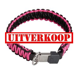 Para-cord Halsbanden Klik sluiting Roze/Zwart